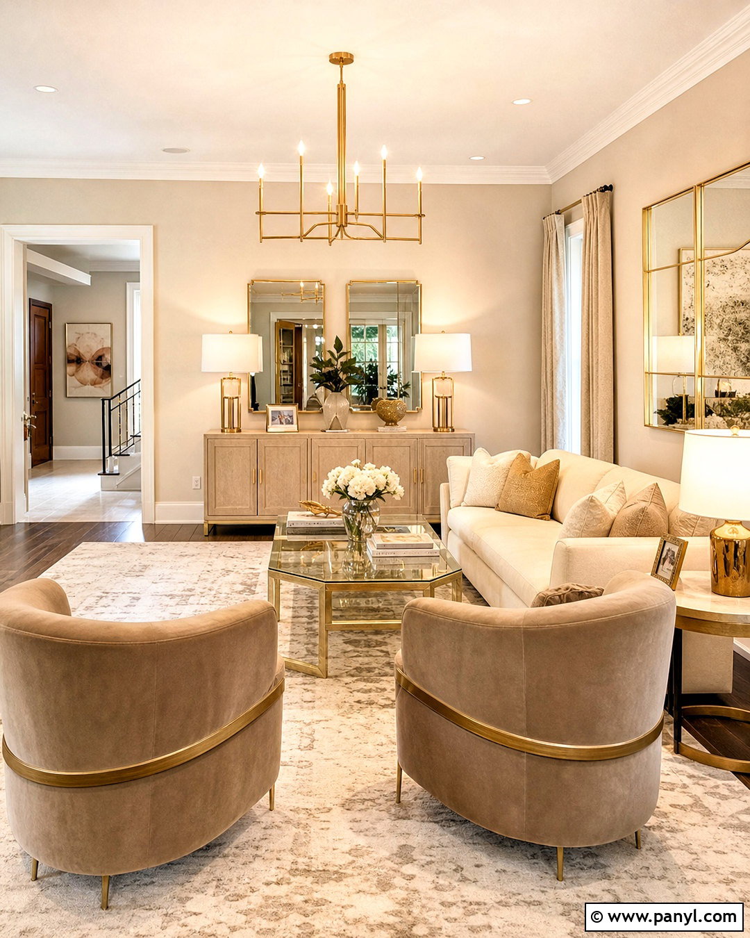 Warm Beige Living Room With Gold Accents - 20 warm beige living room ideas