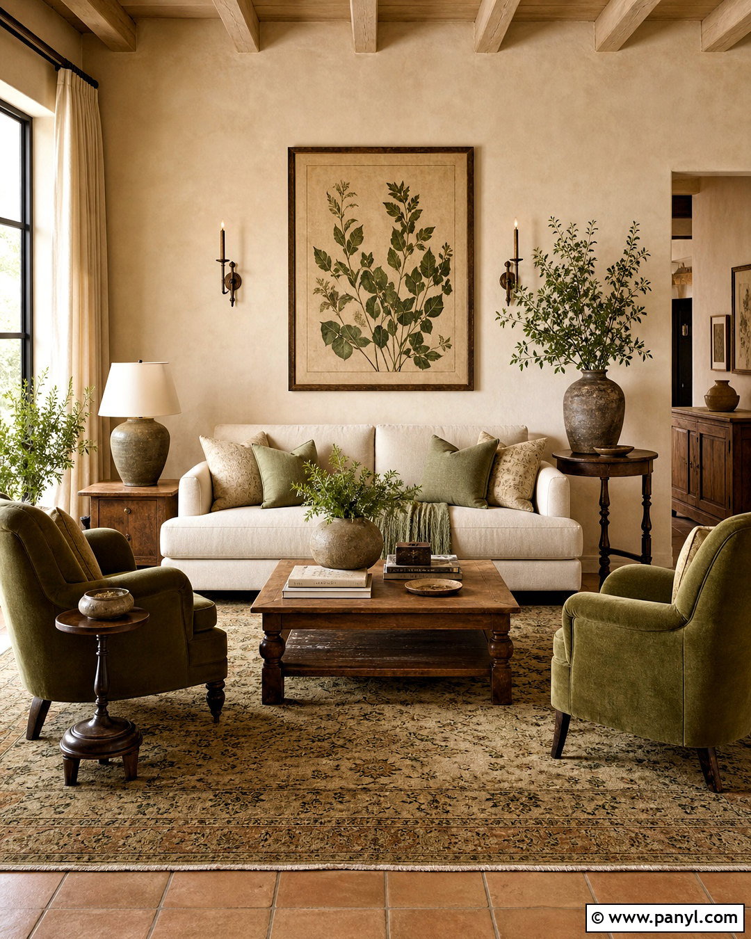 Warm Beige Living Room With Olive Green - 20 warm beige living room ideas