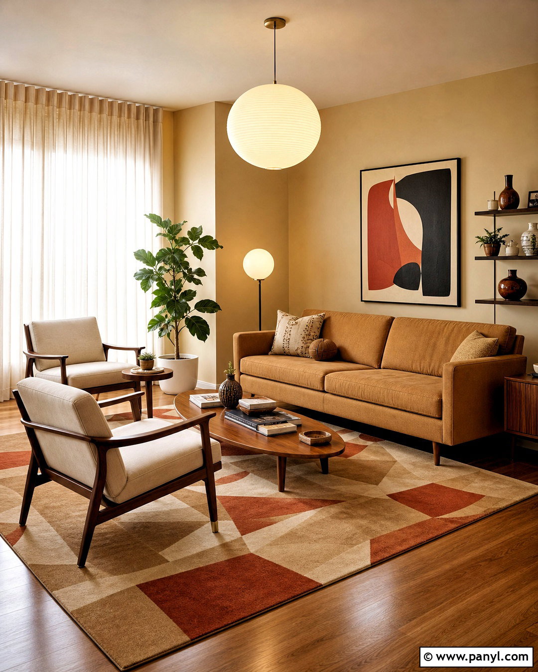 Warm Beige Midcentury Living Room - 20 warm beige living room ideas