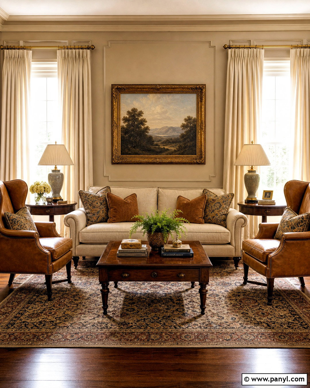 Warm Beige Traditional Living Room - 20 warm beige living room ideas