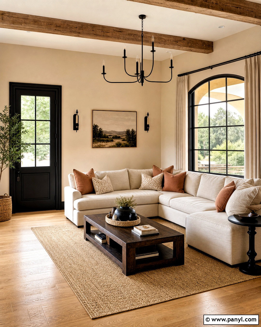 Warm Beige Walls With Black Trim - 20 black trim interior color schemes