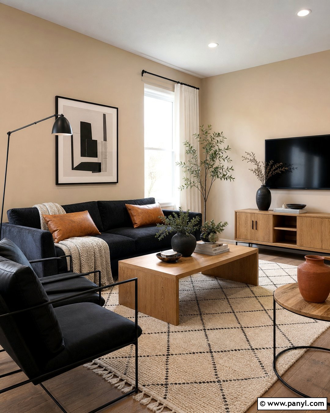 Warm Beige Walls With Charcoal Furniture - 25 warm beige wall ideas