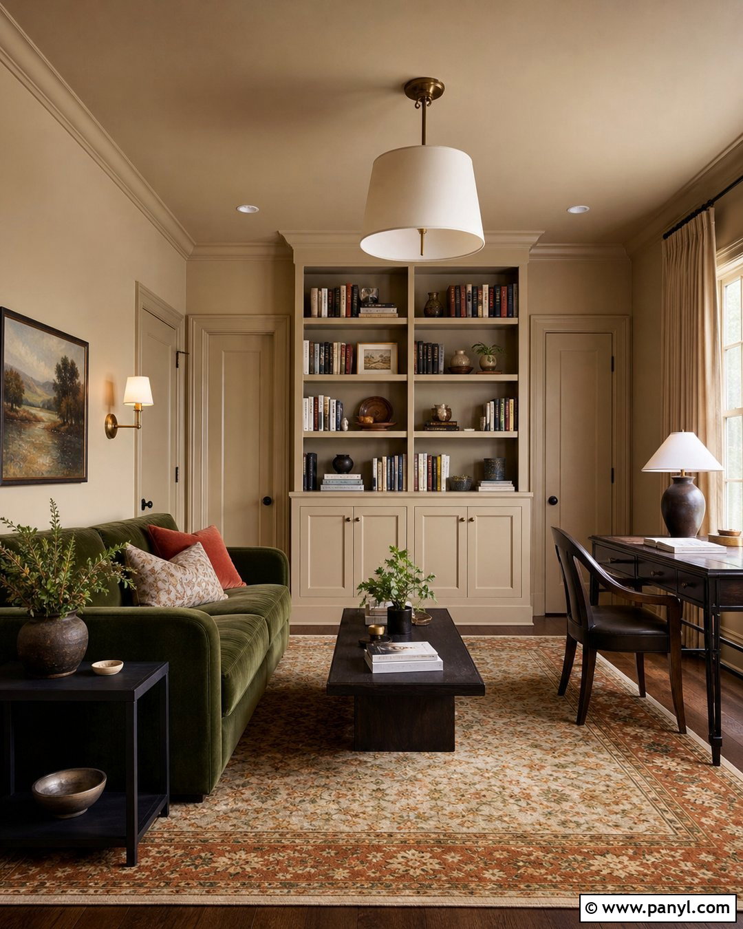 Warm Beige Walls With Color-Drenched Ceiling - 25 warm beige wall ideas