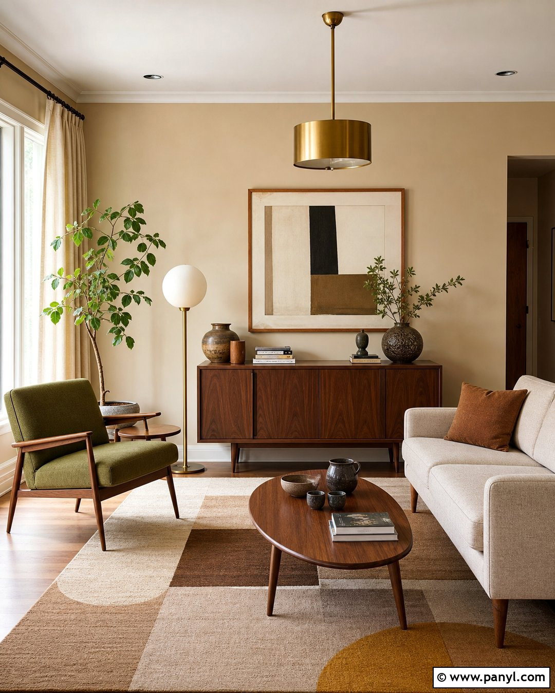 Warm Beige Walls With Midcentury Furniture - 25 warm beige wall ideas