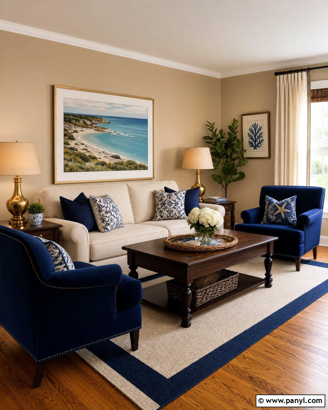 Warm Beige Walls With Navy Blue Accents - 25 warm beige wall ideas