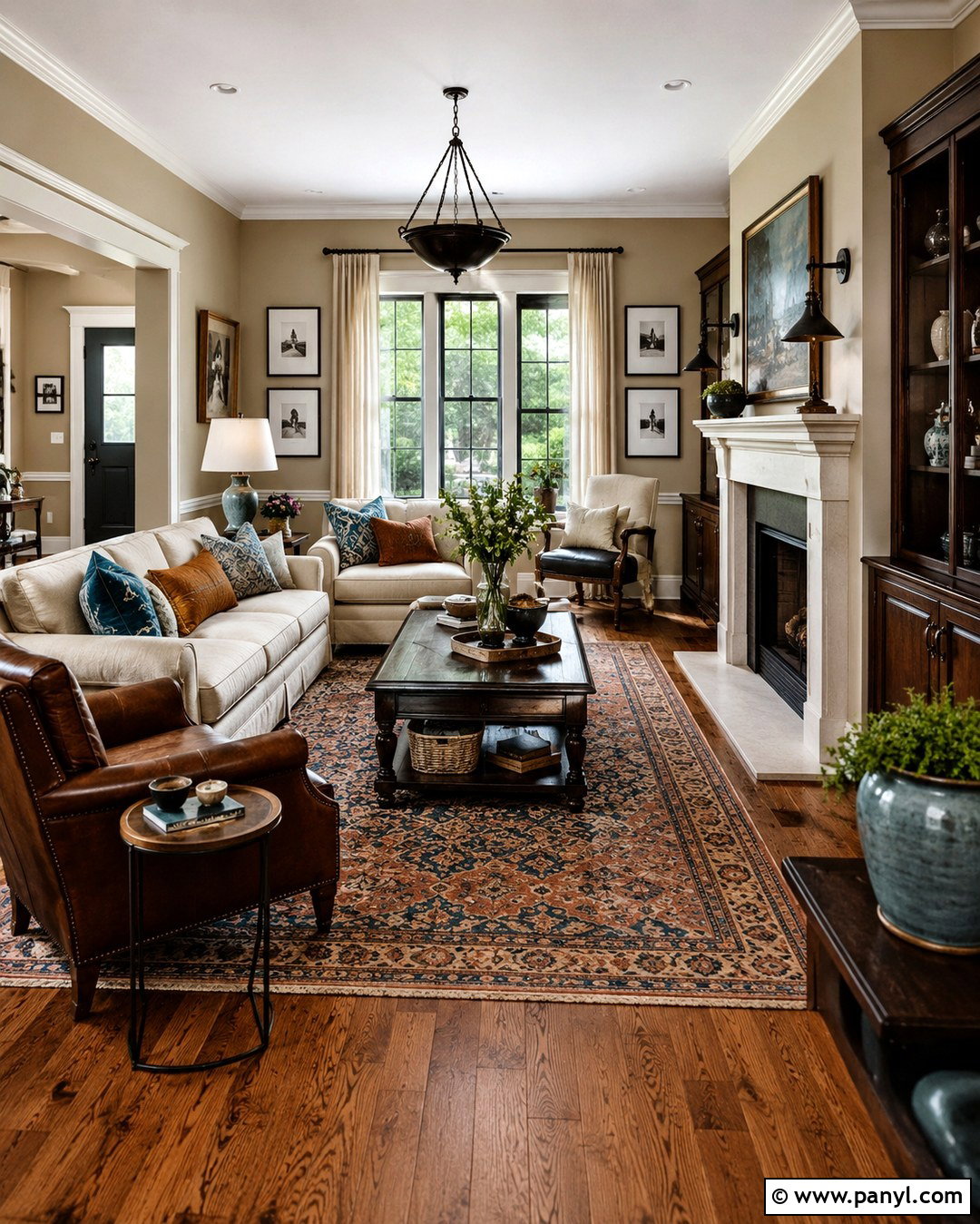 Warm Beige Walls With Red Oak Floors - 20 Wood Floor Wall Paint Color Ideas