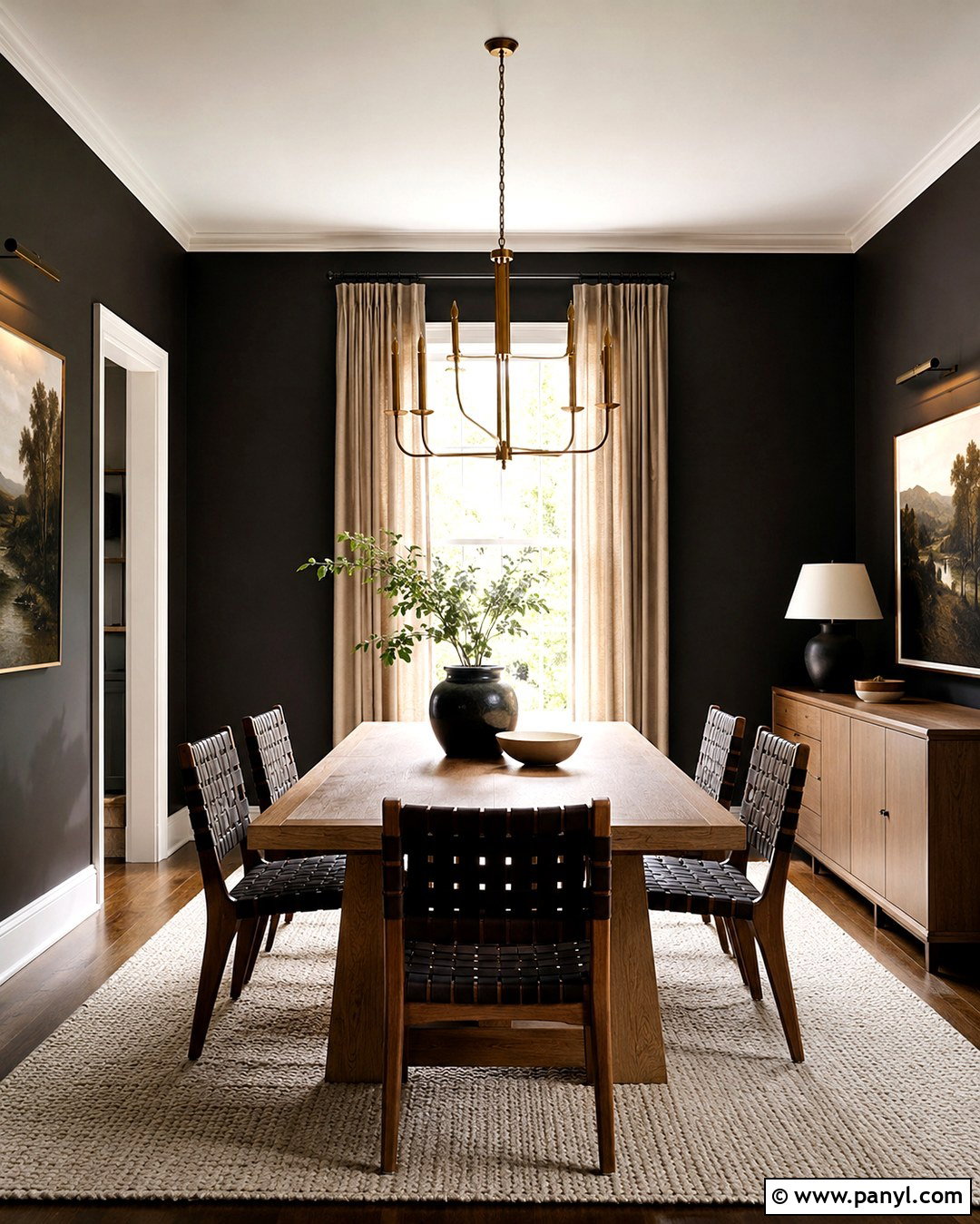Warm Black Dining Room - 20 Black Wall Paint Color Ideas