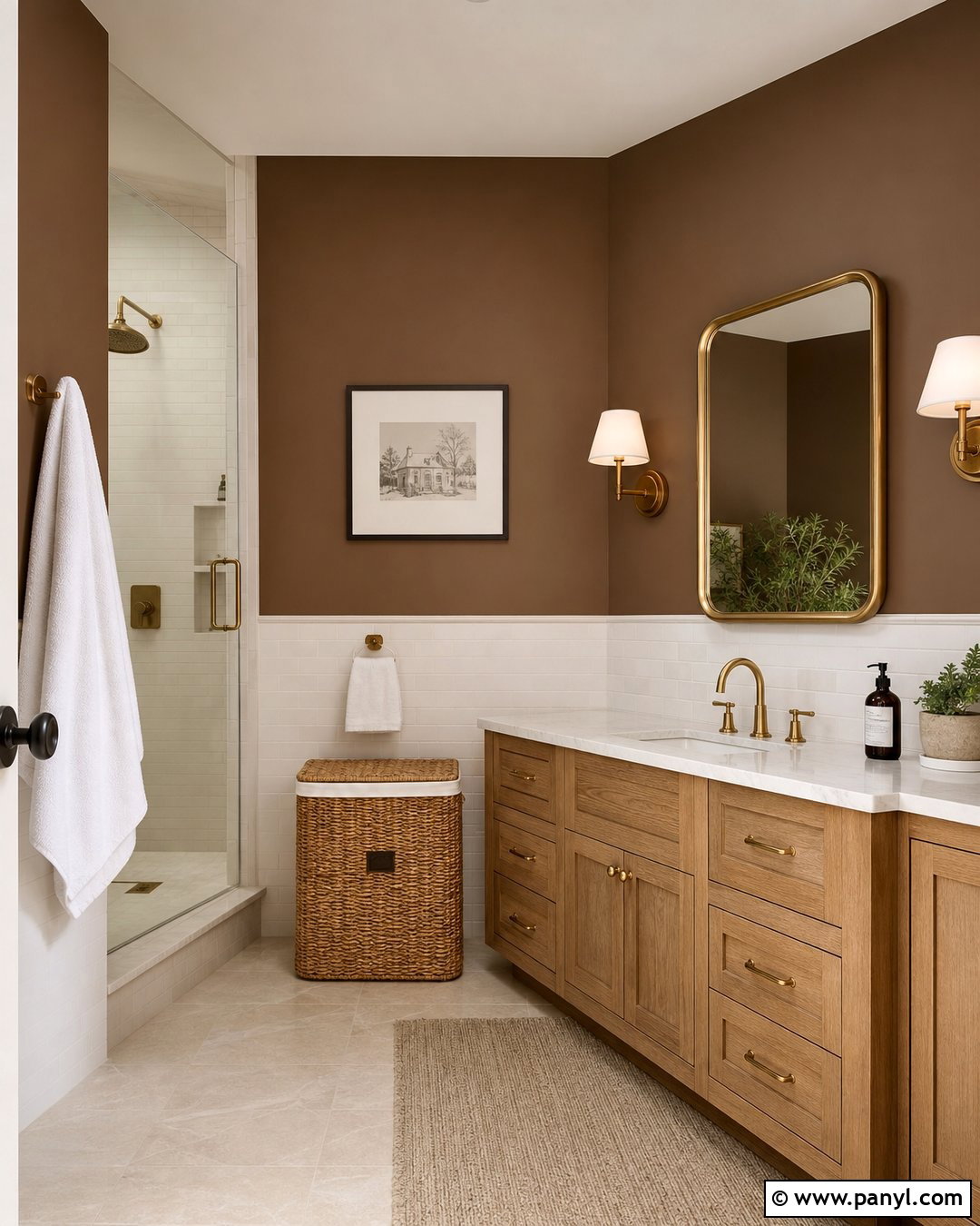 Warm Brown Bathroom Walls - 35 Brown Wall Color Ideas