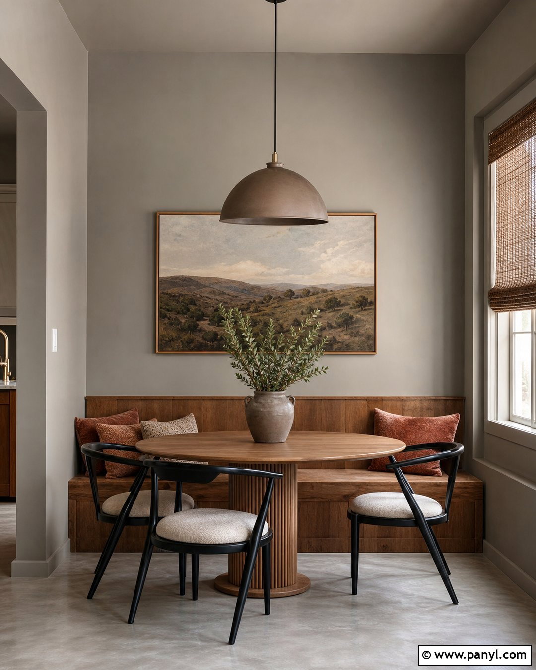 Warm Cement Dining Nook - 20 Paint Color That Looks Like Concrete Ideas