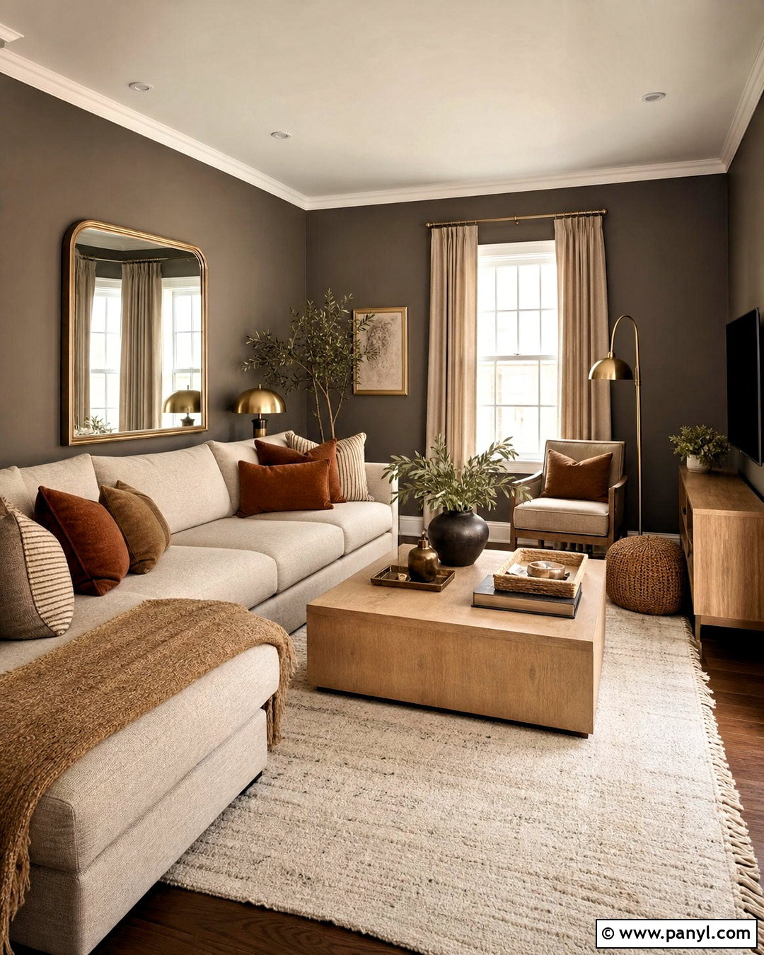 Warm Charcoal Living Room Paint Color - 20 cozy living room paint colors