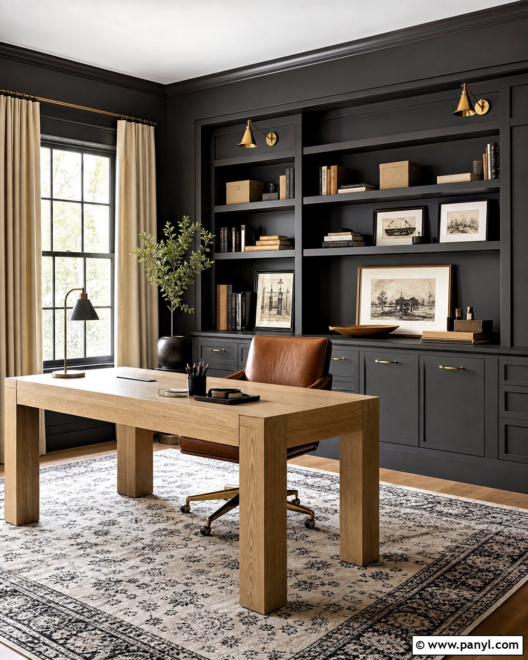Warm Charcoal Wall Color Home Office - 20 wall color design ideas