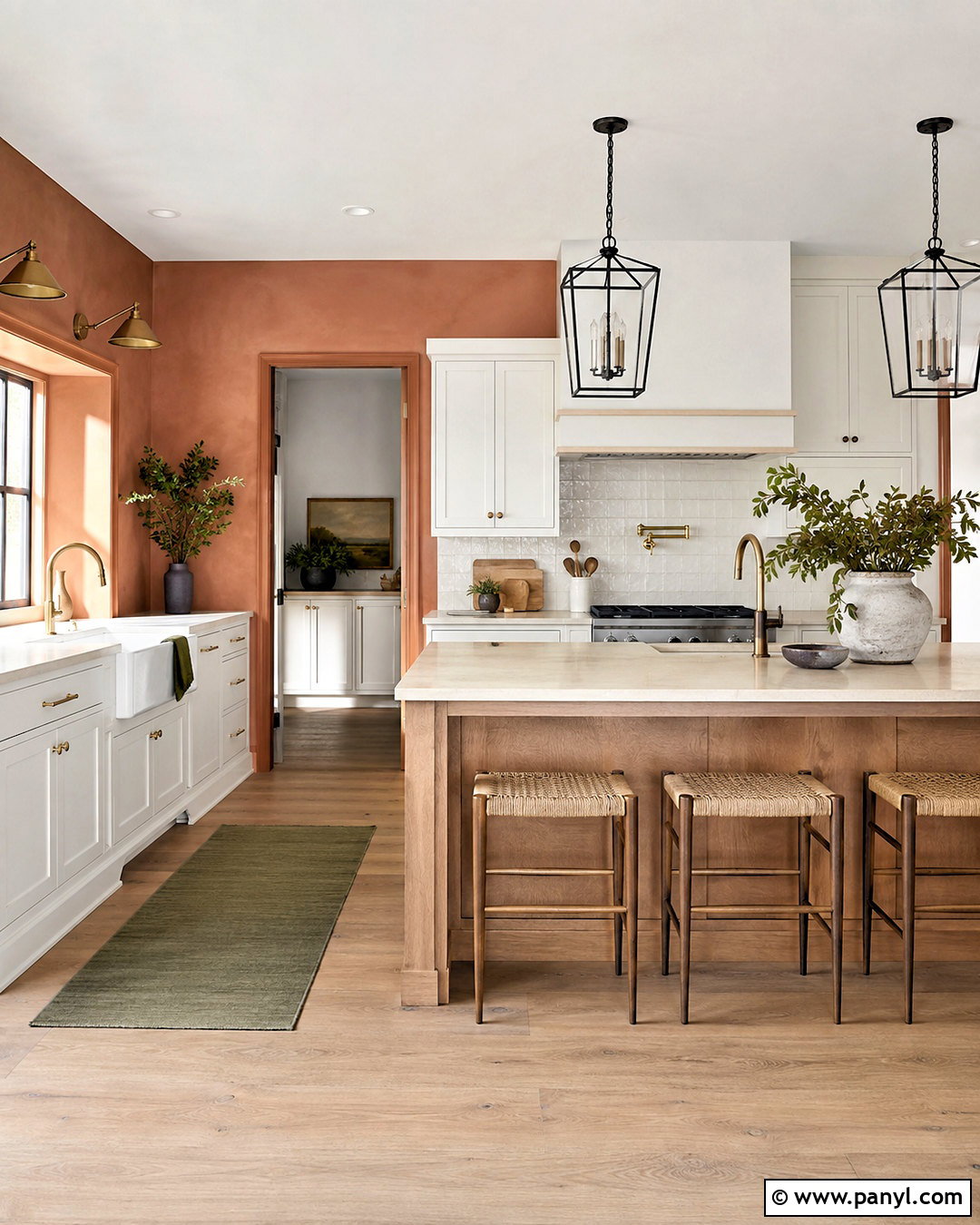 Warm Clay Kitchen Walls - 35 white kitchen cabinets wall color ideas