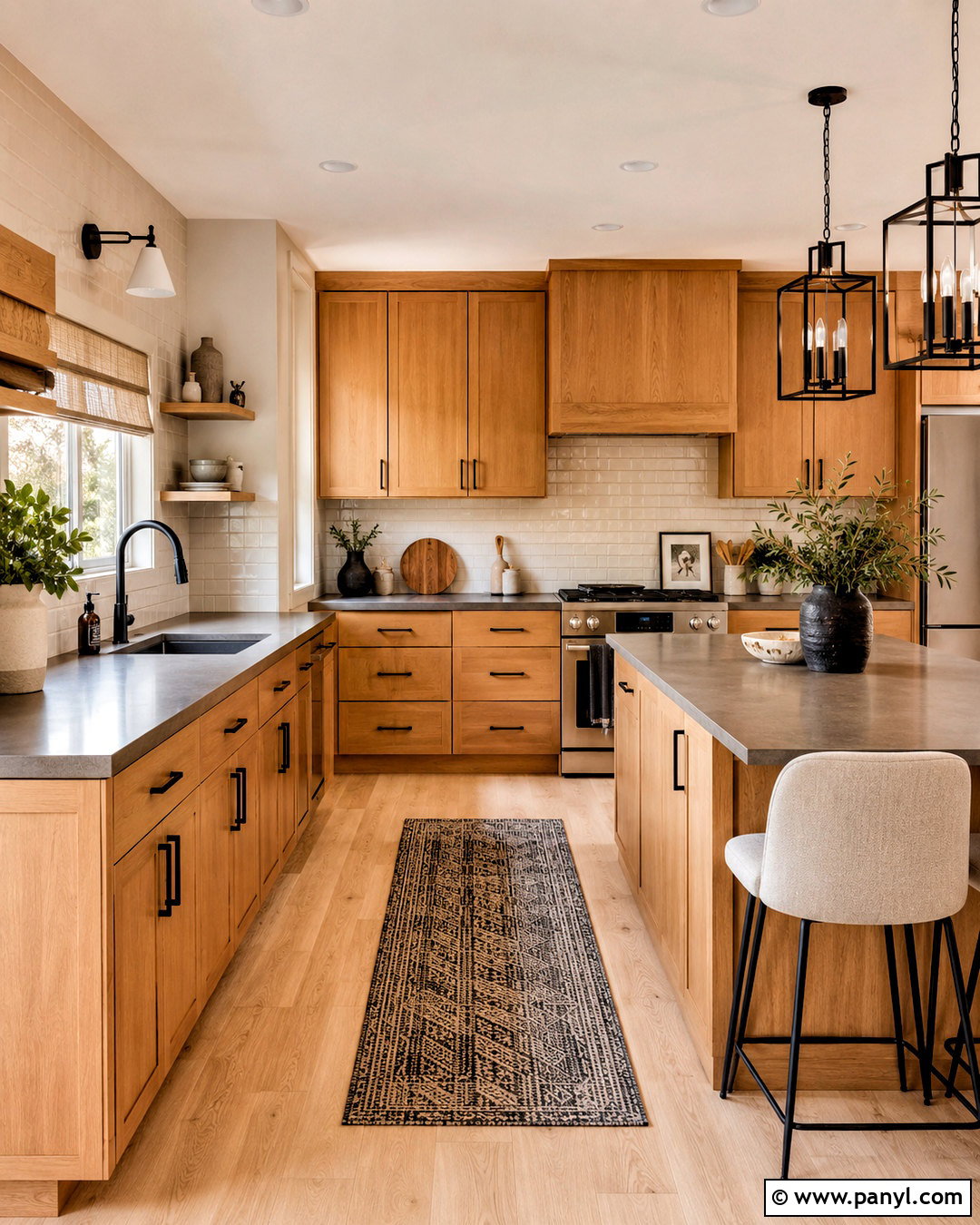 Warm Concrete Countertops With Honey Oak Cabinets - 20 countertops with honey oak cabinets