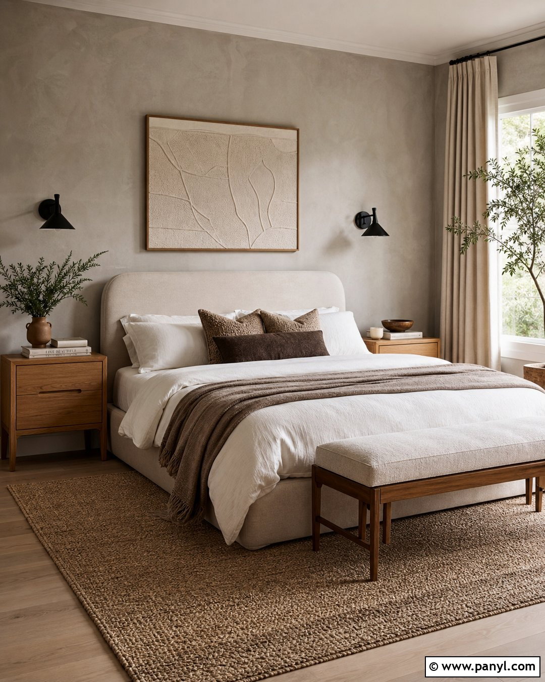 Warm Concrete Greige Bedroom - 20 Paint Color That Looks Like Concrete Ideas