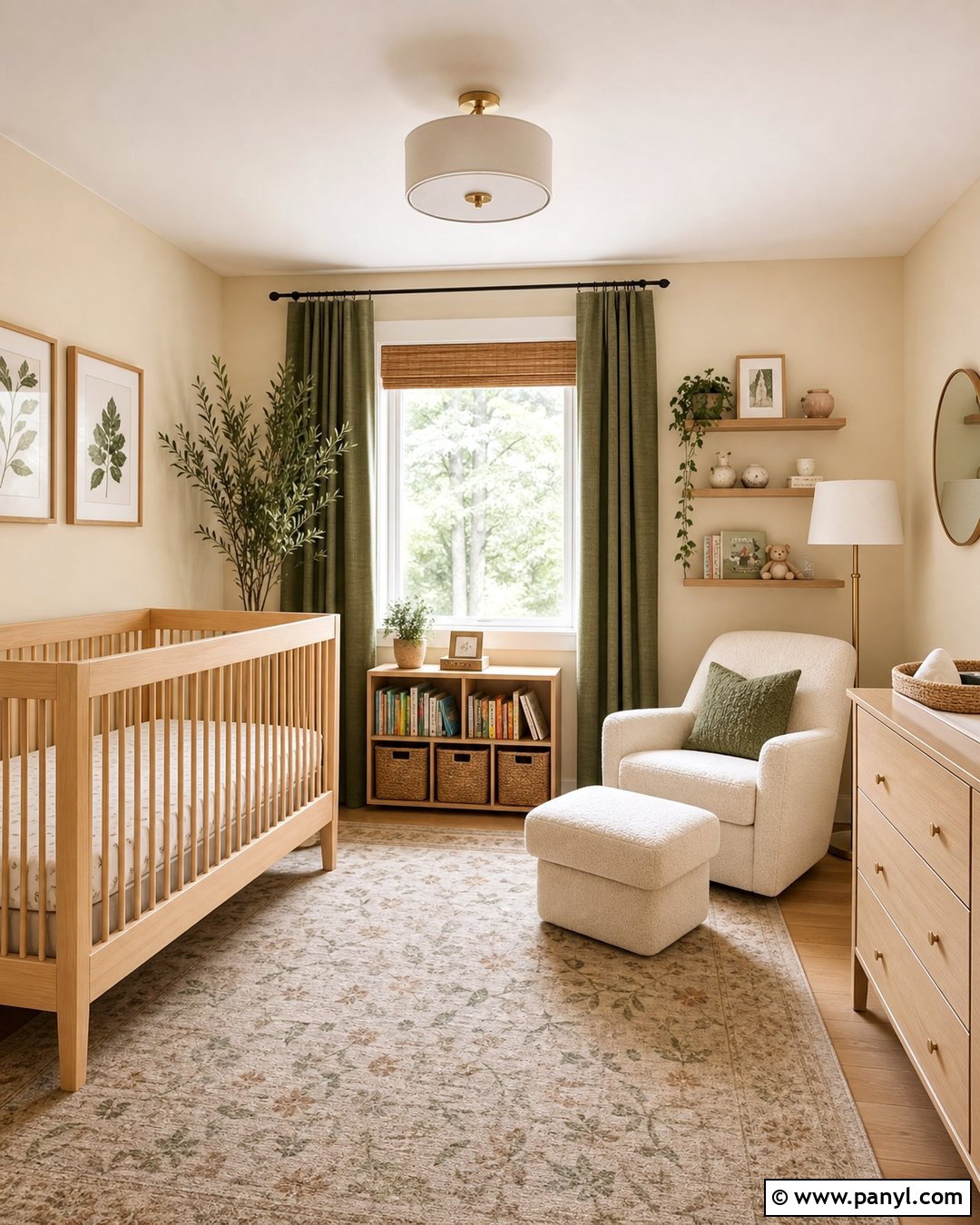Warm Cream Nursery With Soft Green Decor - 25 Warm Cream Walls