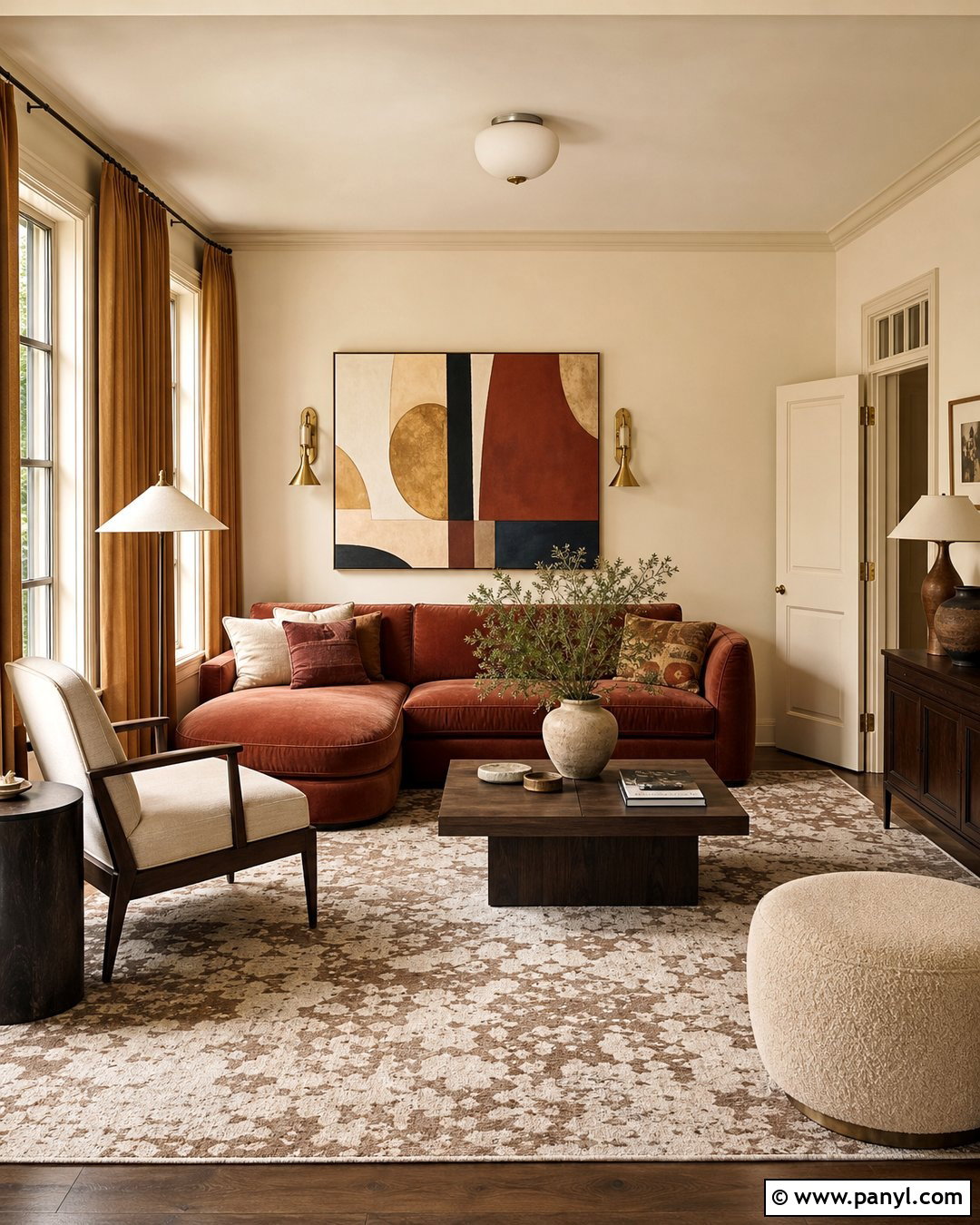 Warm Cream Walls With Color-Drenched Ceilings - 25 Warm Cream Walls