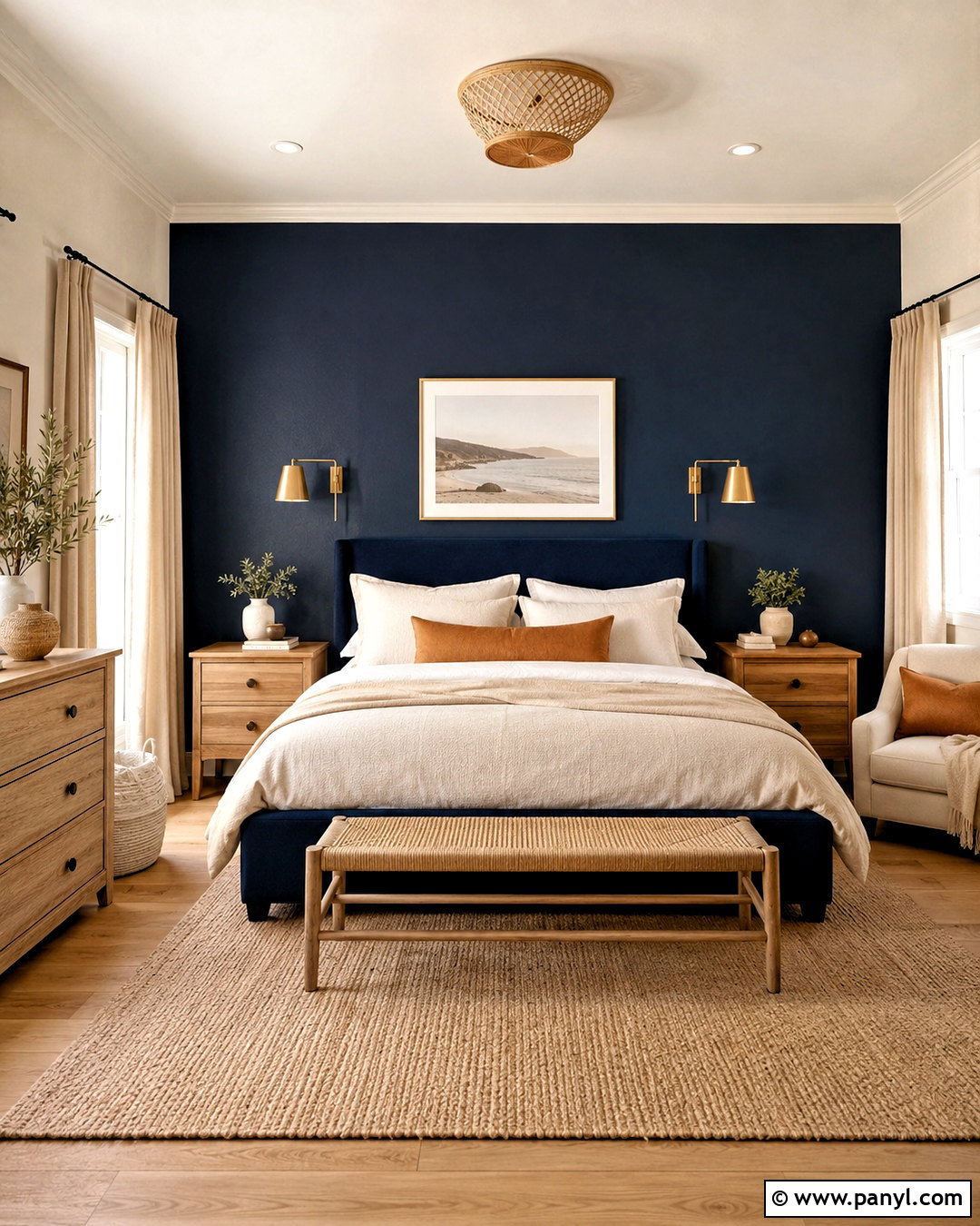 Warm Cream Walls With Navy Blue - 20 Wall Colors That Go With Navy Blue Ideas