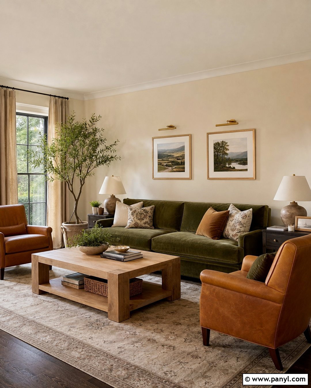 Warm Cream Walls With Olive Green Furniture - 25 Warm Cream Walls