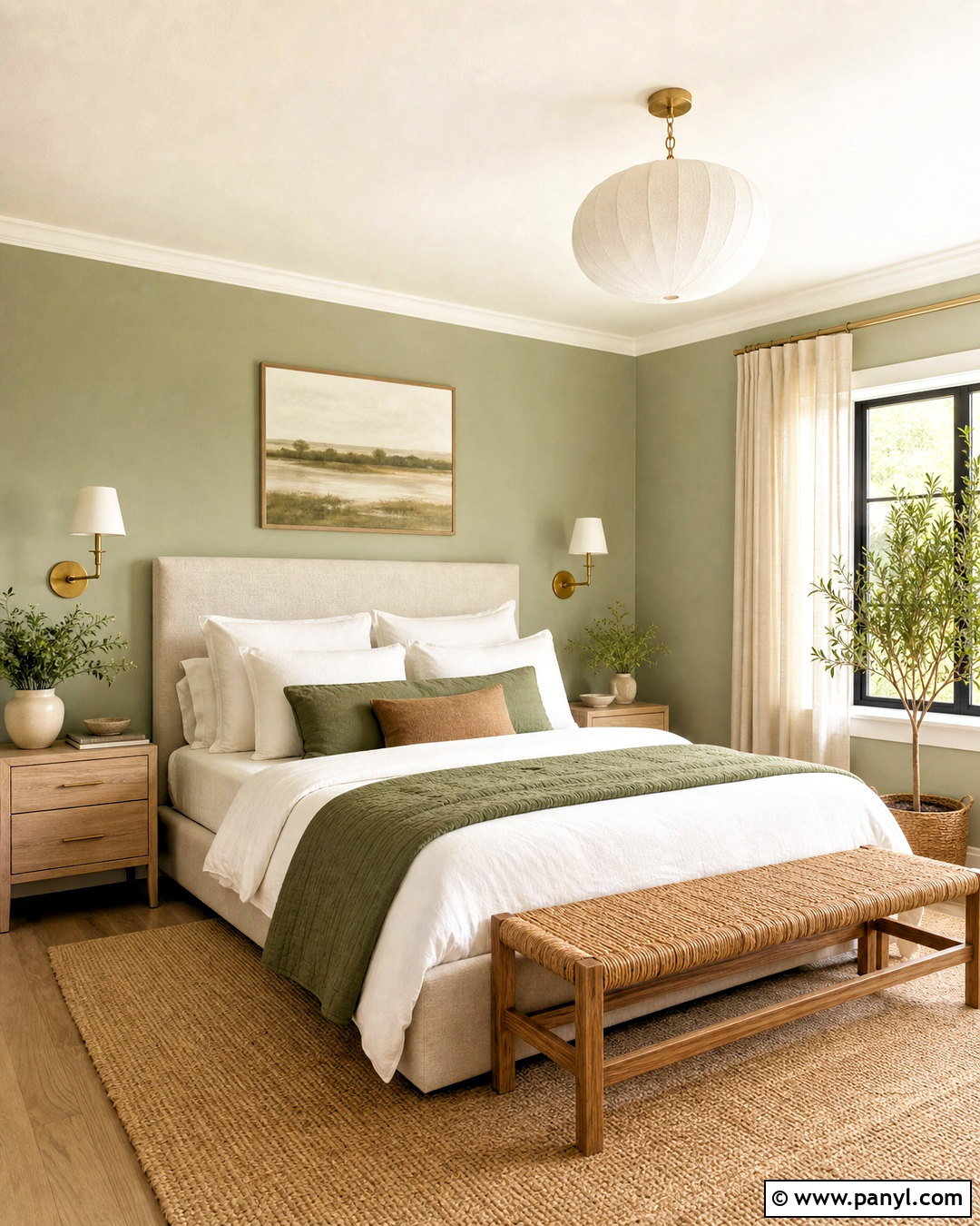 Warm Eucalyptus Bedroom Paint - 20 latest paint trends