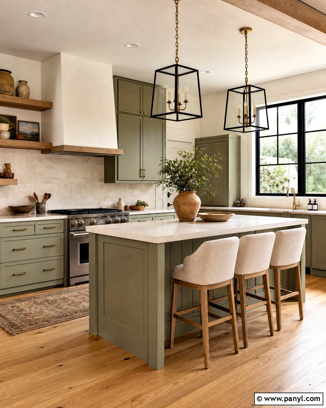 Warm Eucalyptus Kitchen - 20 warm kitchen colors