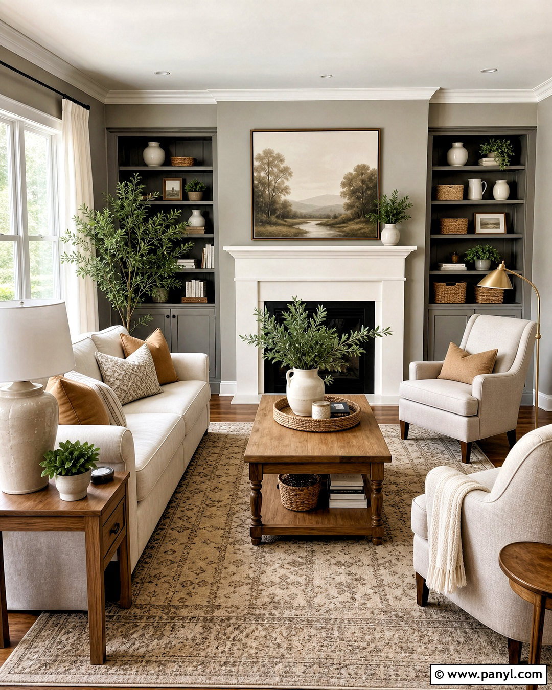Warm Gray And Cream Living Room - 20 gray color palette living room ideas