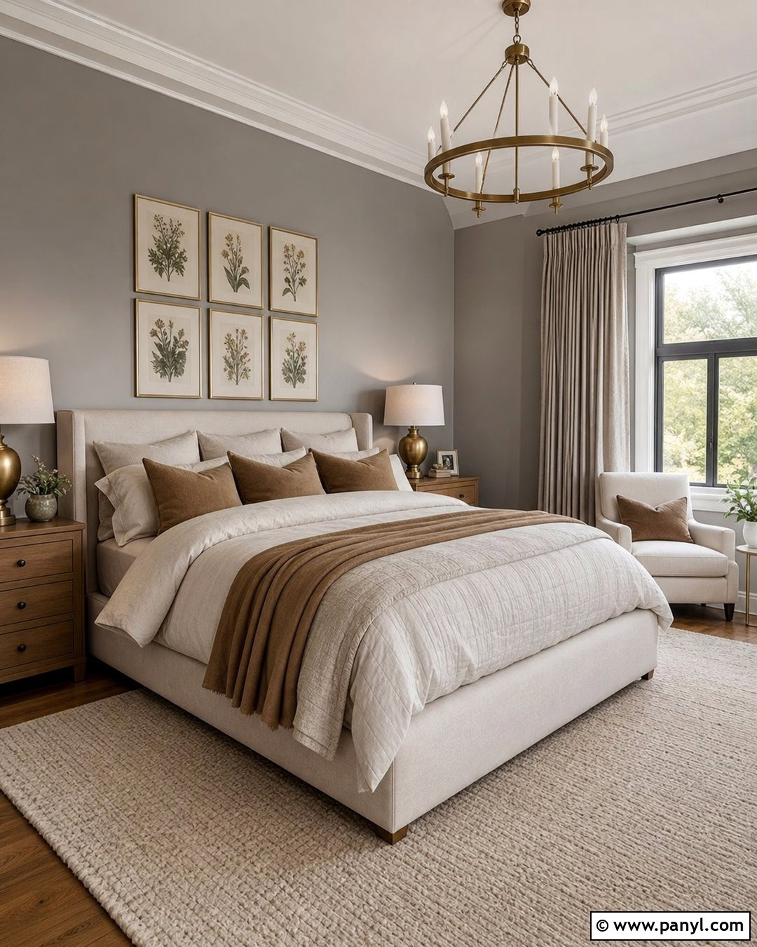 Warm Gray Bedroom Walls With Cream Decor - 35 Gray Bedroom Walls