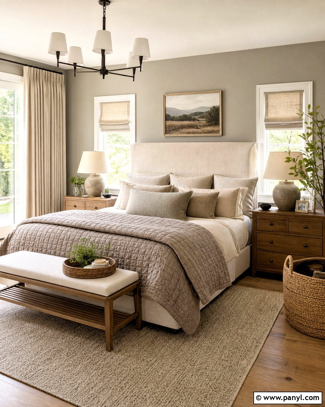 Warm Gray Bedroom With Cream Decor - 20 gray walls bedroom ideas