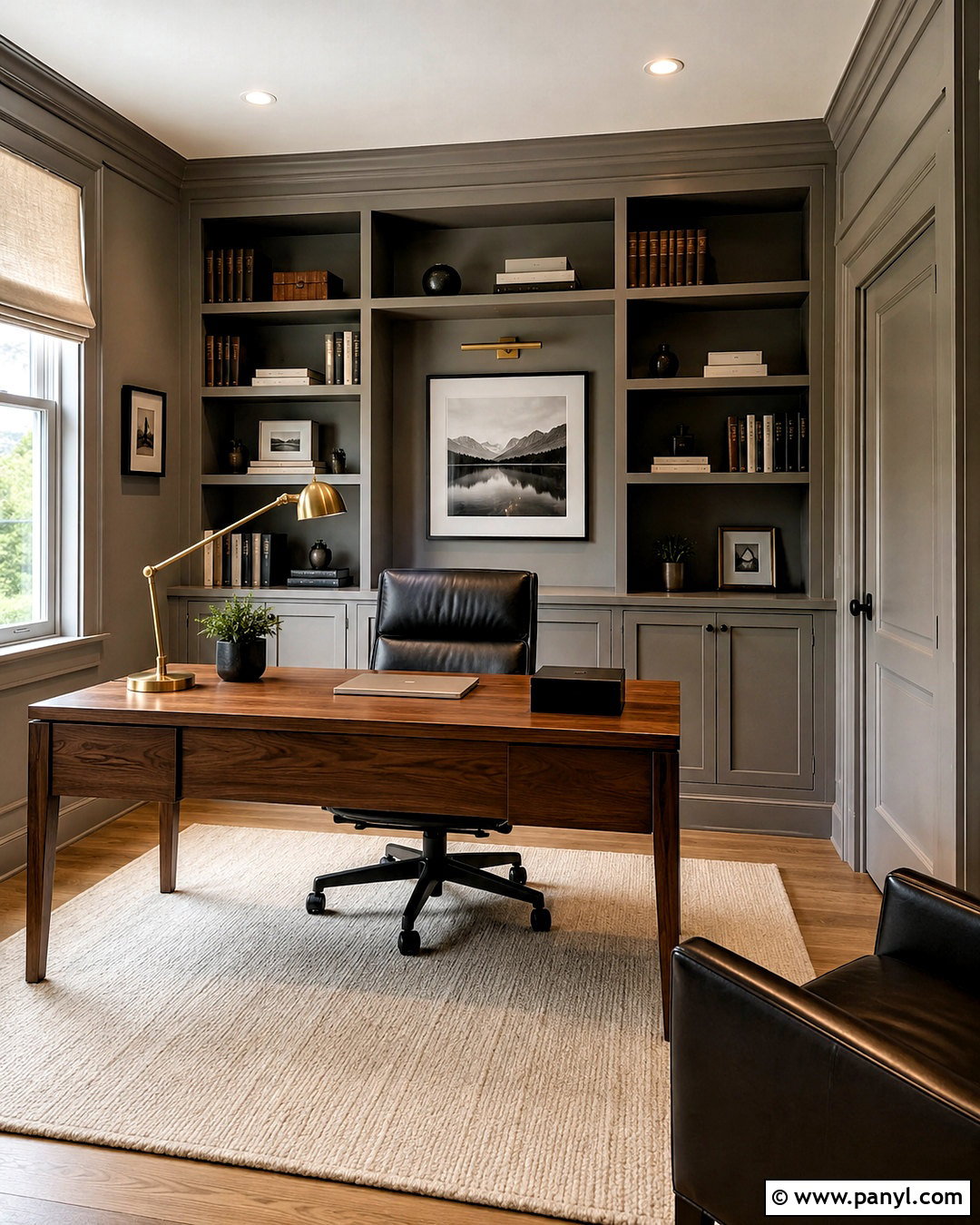 Warm Gray Home Office Walls And Trim - 35 trim and walls same color ideas