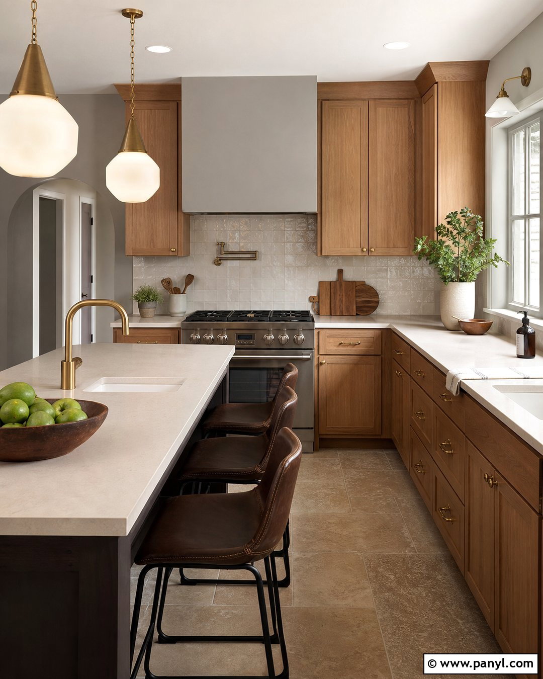 Warm Gray Kitchen Walls With Oak Cabinets - 30 gray kitchen walls