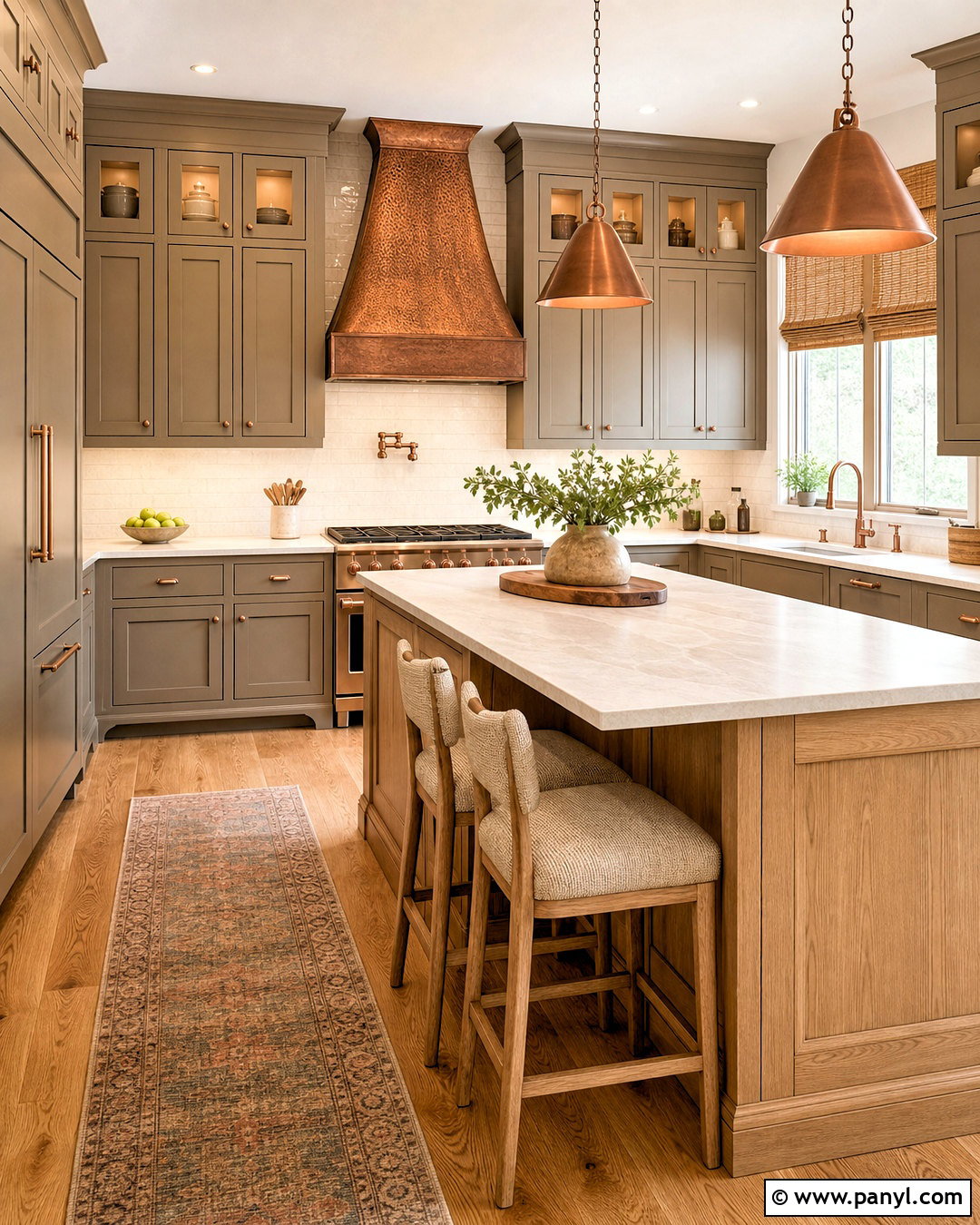 Warm Gray Kitchen With Copper - 20 warm toned kitchen ideas