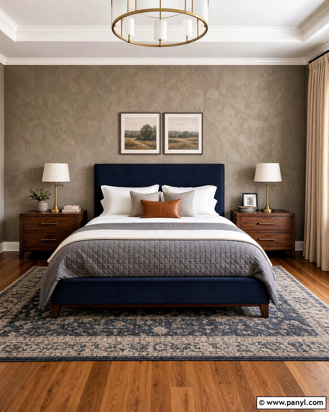 Warm Gray Knockdown Texture Wall - 20 bedroom texture paint wall ideas