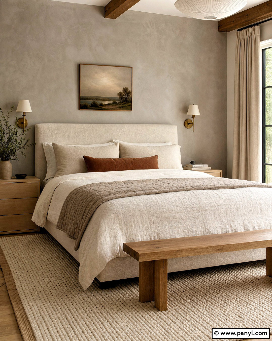 Warm Gray Limewash Bedroom - 20 gray limewash wall ideas
