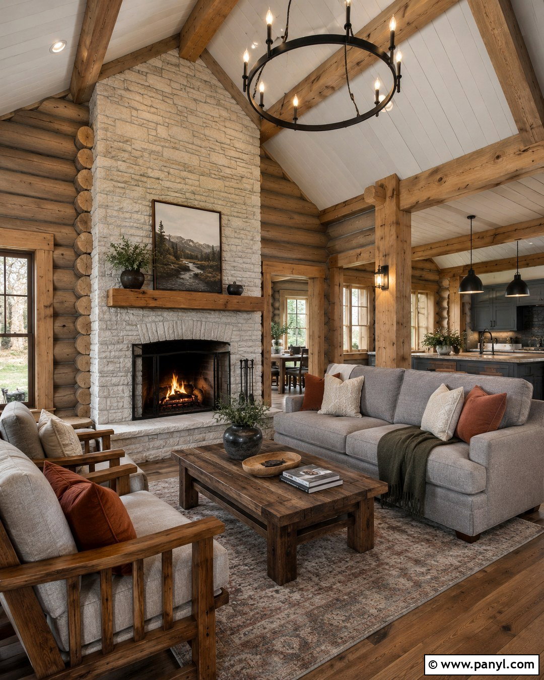 Warm Gray Log Cabin Interior - 20 Log Cabin Interior Colors