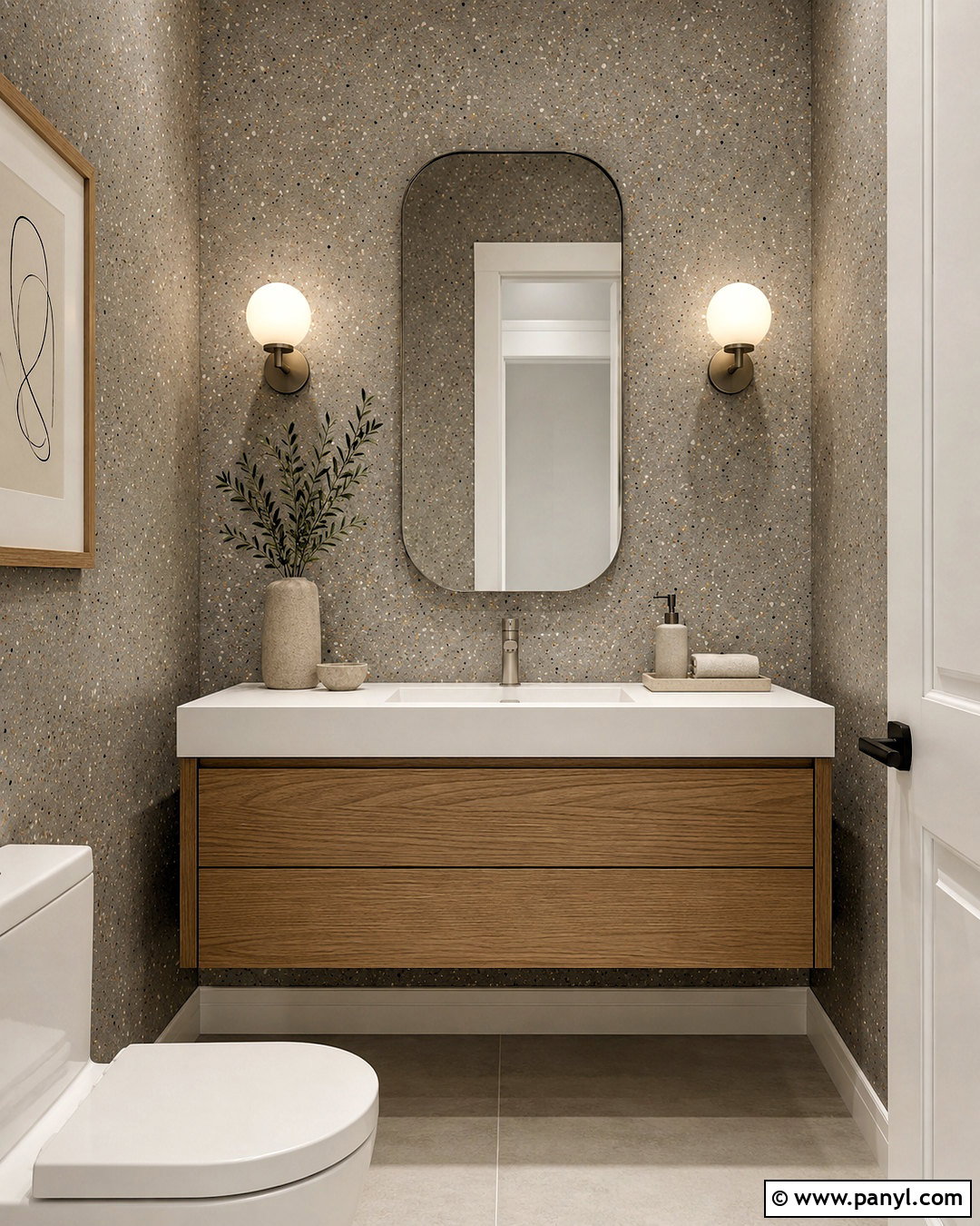 Warm Gray Terrazzo Wallpaper - 20 neutral minimalist wallpaper ideas