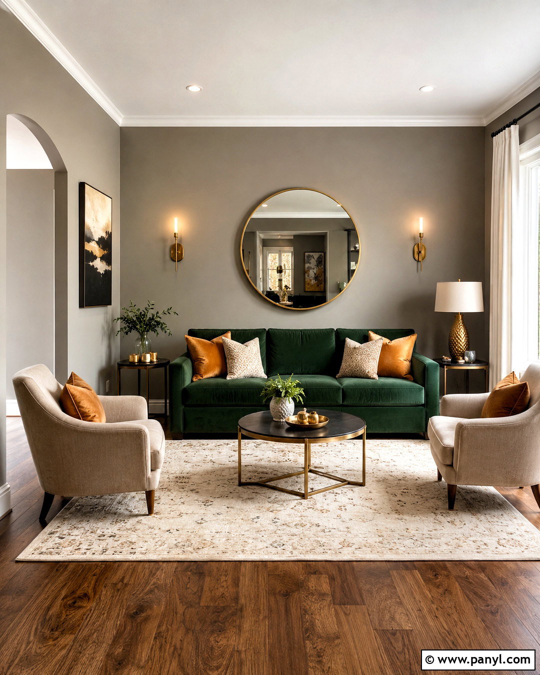 Warm Gray Wall Color With Green Sofa - 35 Wall Color For Green Sofa Ideas