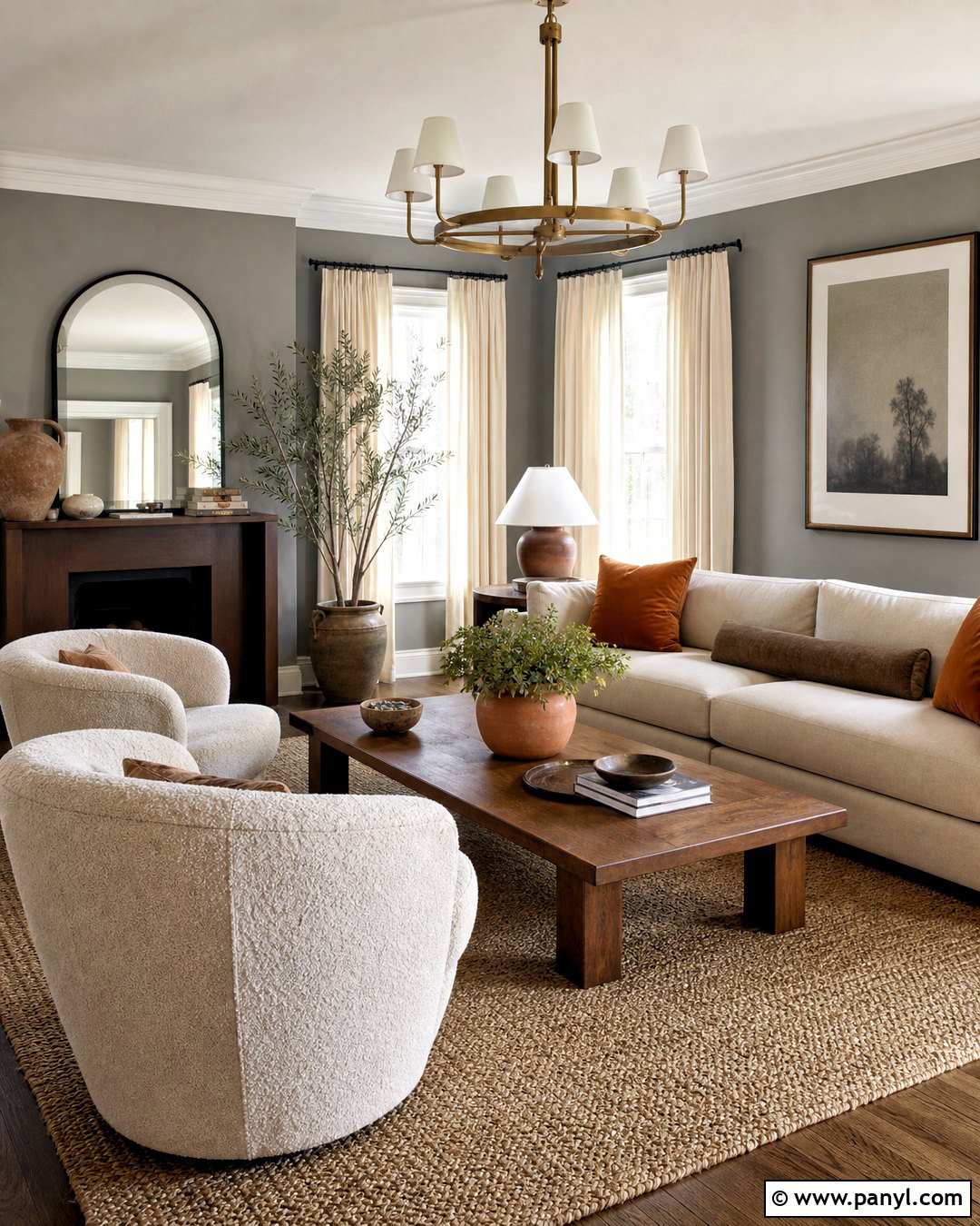 Warm Gray Walls With Cream Furniture - 20 gray wall design ideas