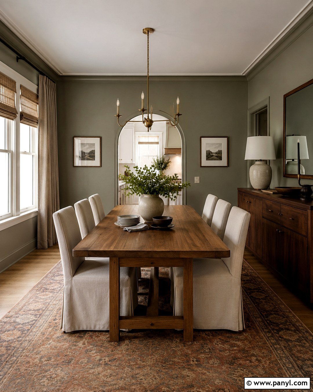 Warm Green Gray Dining Room - 20 Green Gray Wall Paint Ideas