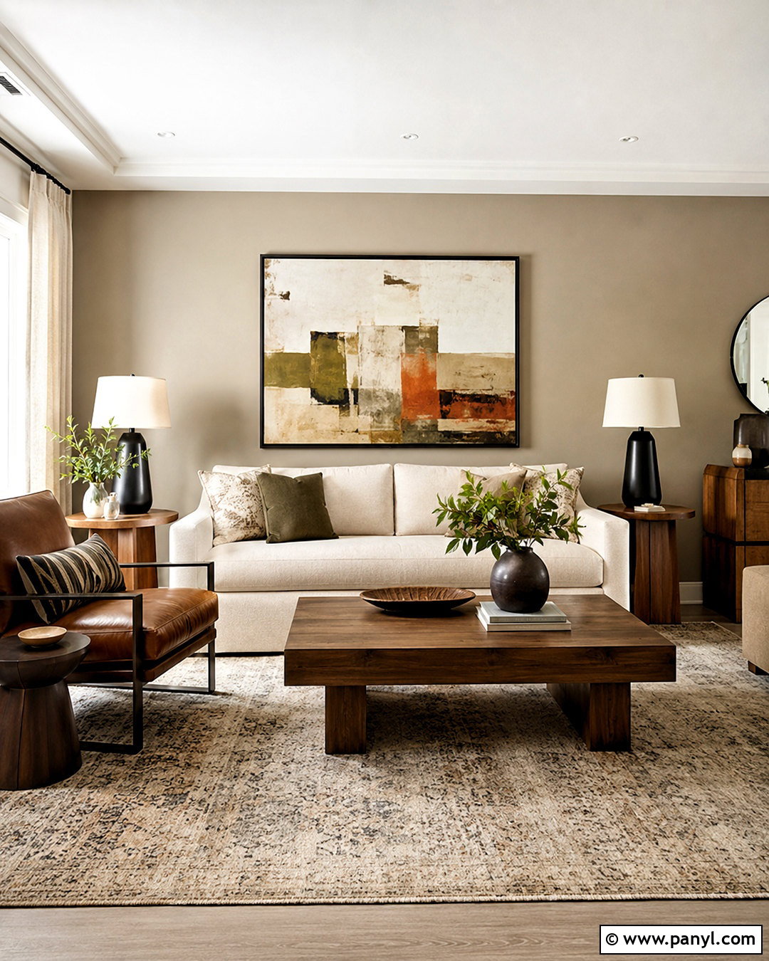 Warm Greige Accent Wall - 20 living room accent wall paint colors