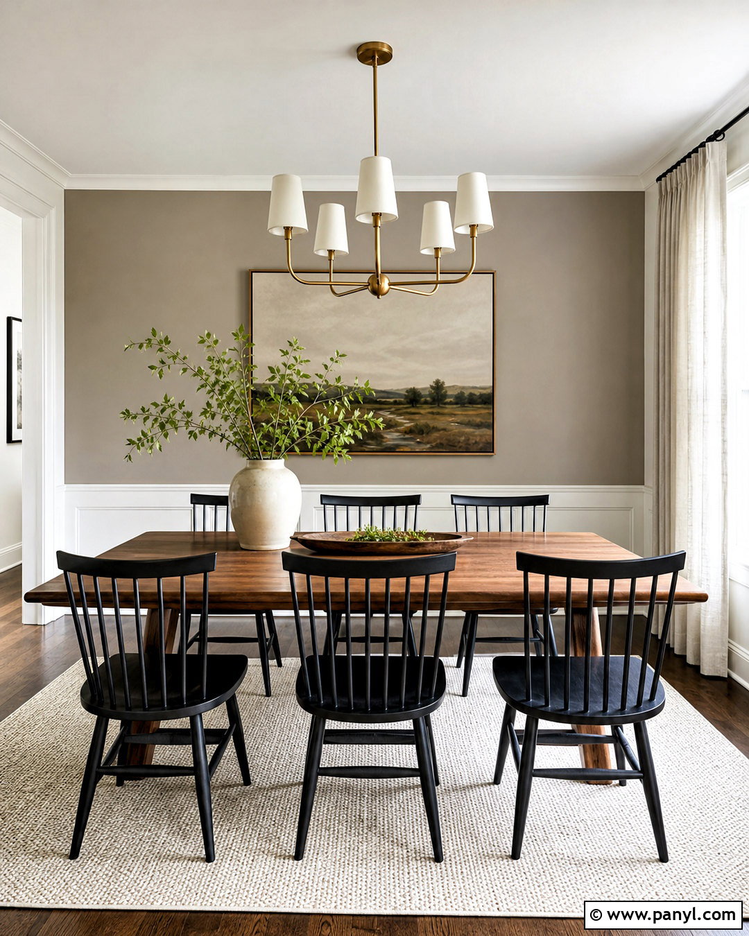 Warm Greige Accent Wall Dining Room - 20 gray accent wall ideas