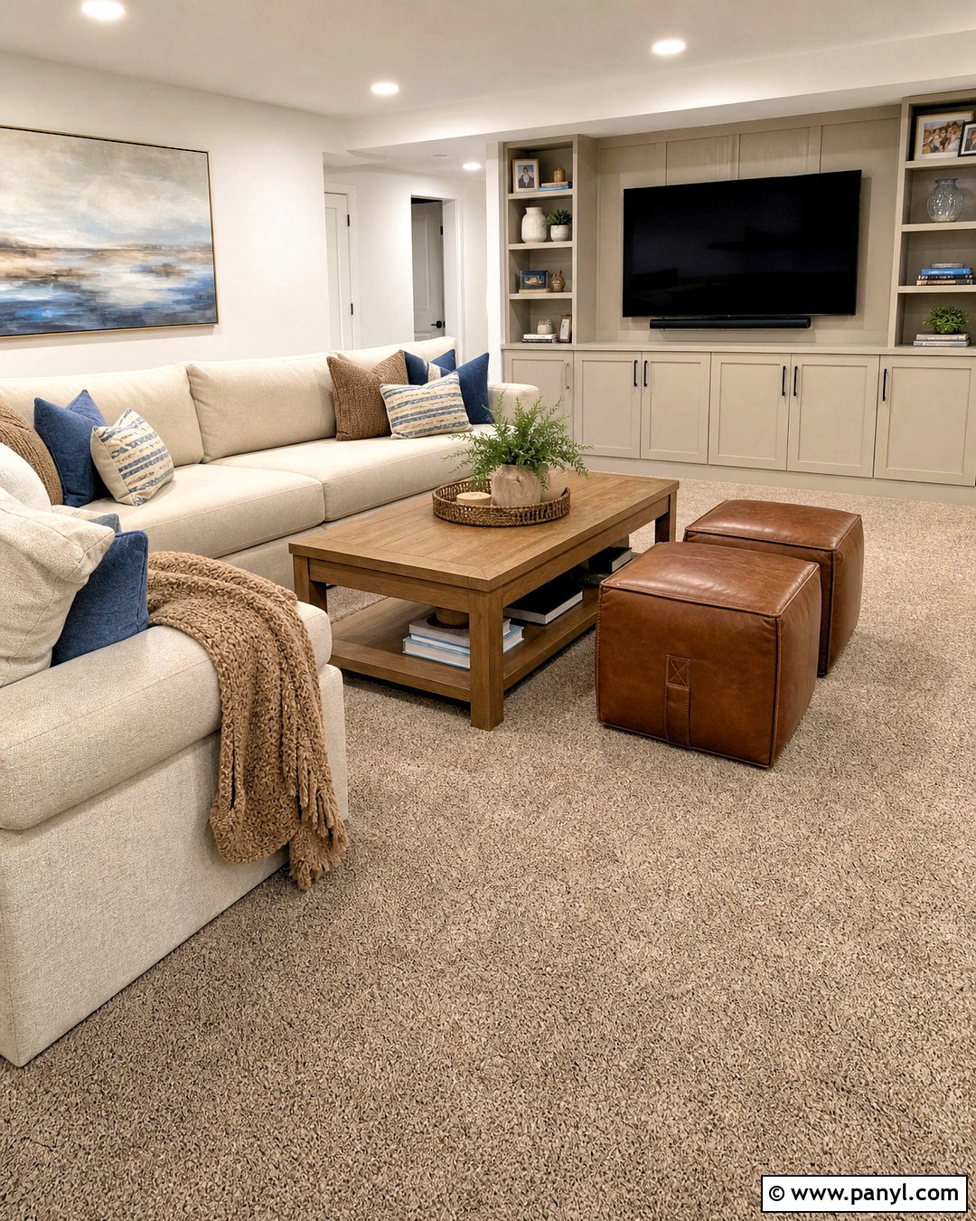 Warm Greige Carpet for Family Room - 20 high traffic carpet ideas