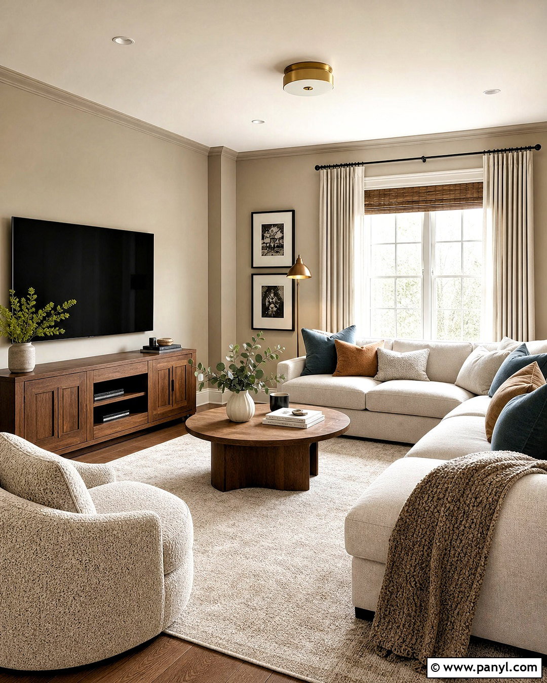 Warm Greige Living Room - 20 calming paint colors for living room ideas
