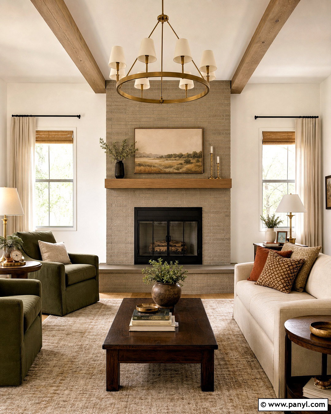 Warm Greige Painted Brick Fireplace - 20 gray fireplace brick painted ideas