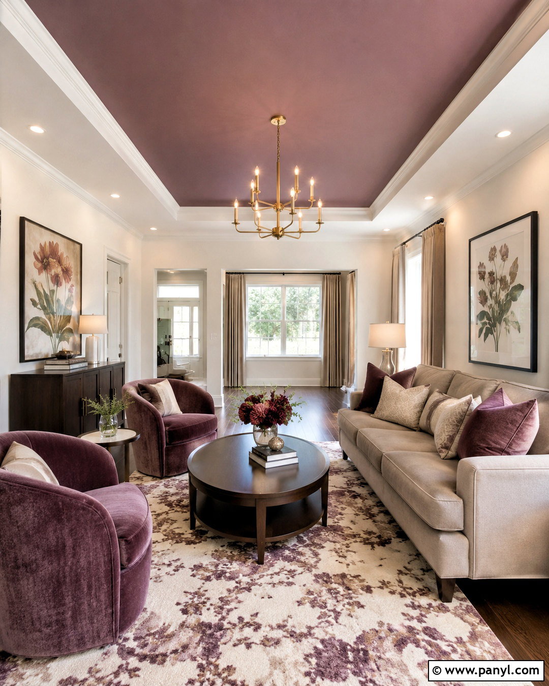 Warm Greige Painted Ceiling - 20 painted ceiling ideas living room ideas
