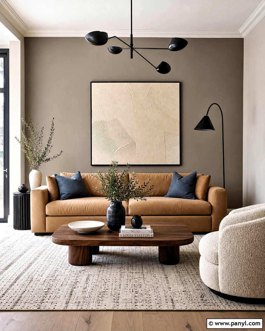 Warm Greige Tonal Accent Wall - 20 accent walls in living room ideas paint ideas