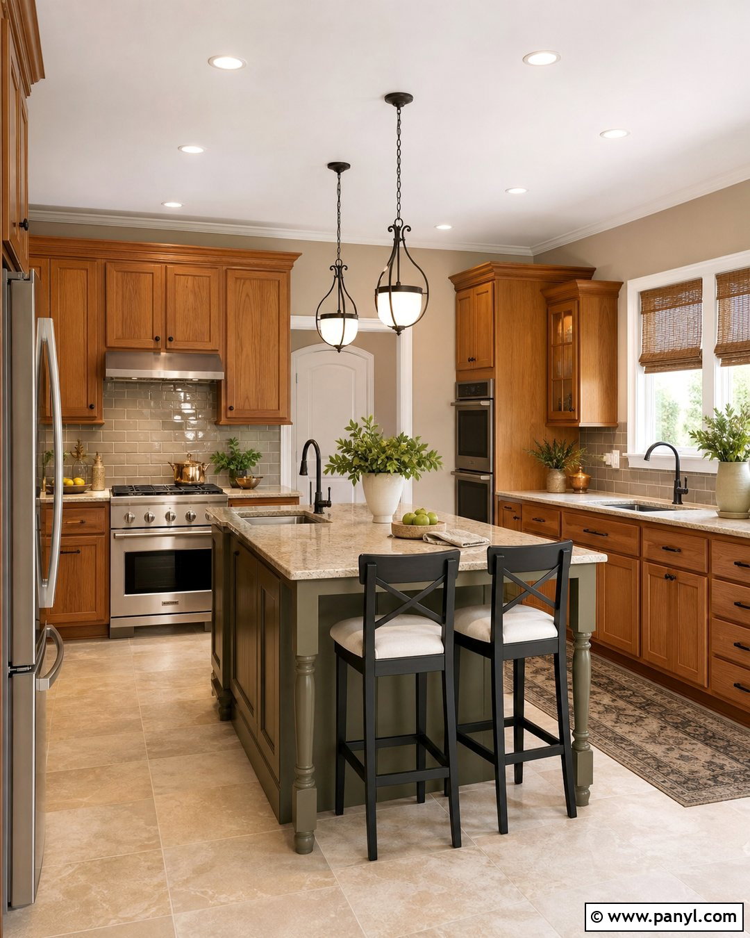 Warm Greige Walls With Honey Oak Cabinets - 35 honey oak kitchen cabinets wall color ideas