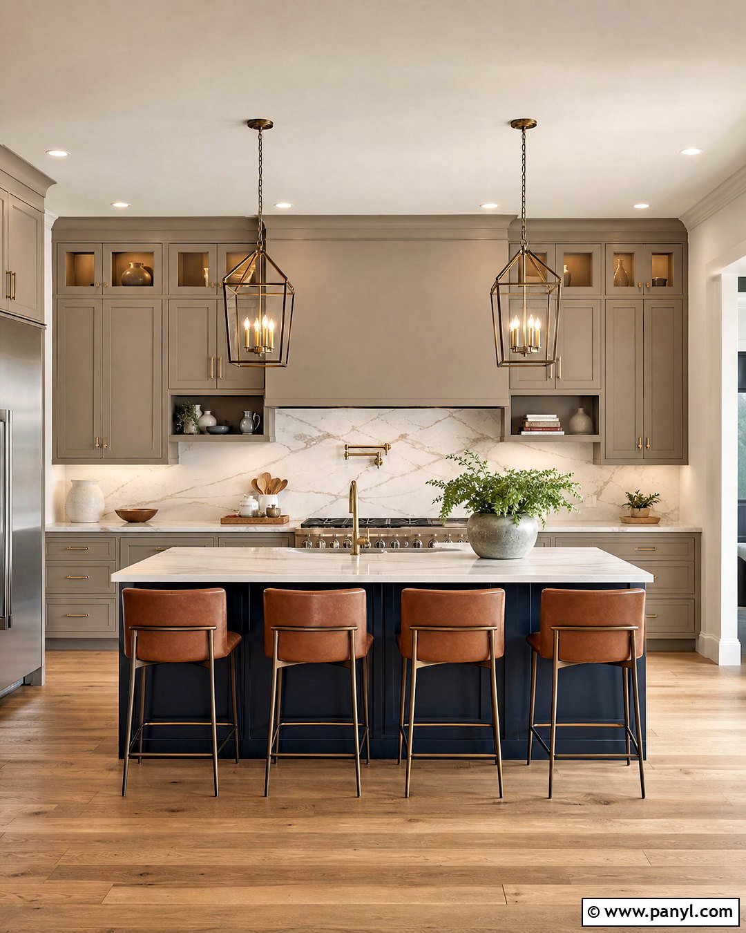 Warm Grey And Navy Kitchen - 20 warm grey kitchen ideas