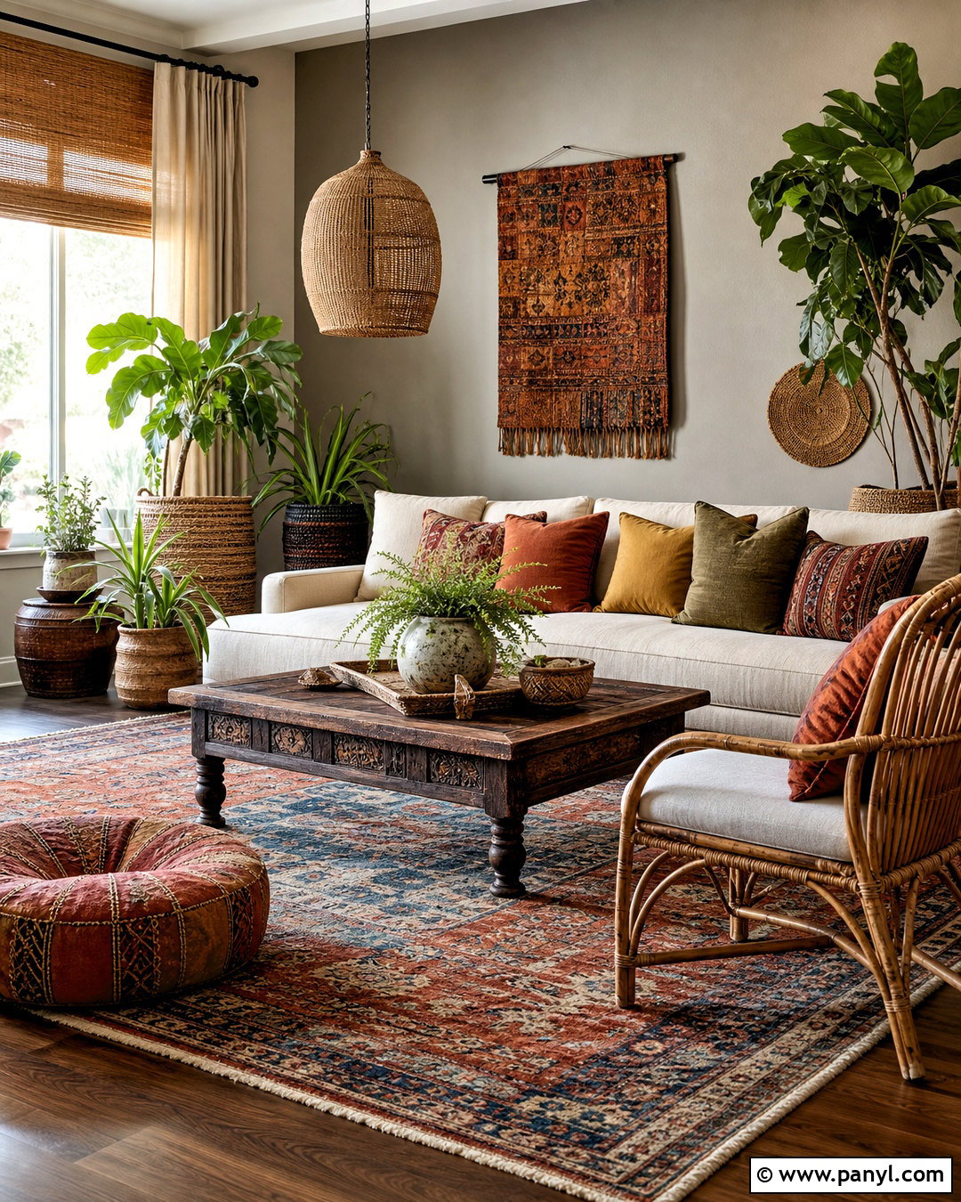 Warm Grey Boho Living Room - 20 warm grey walls