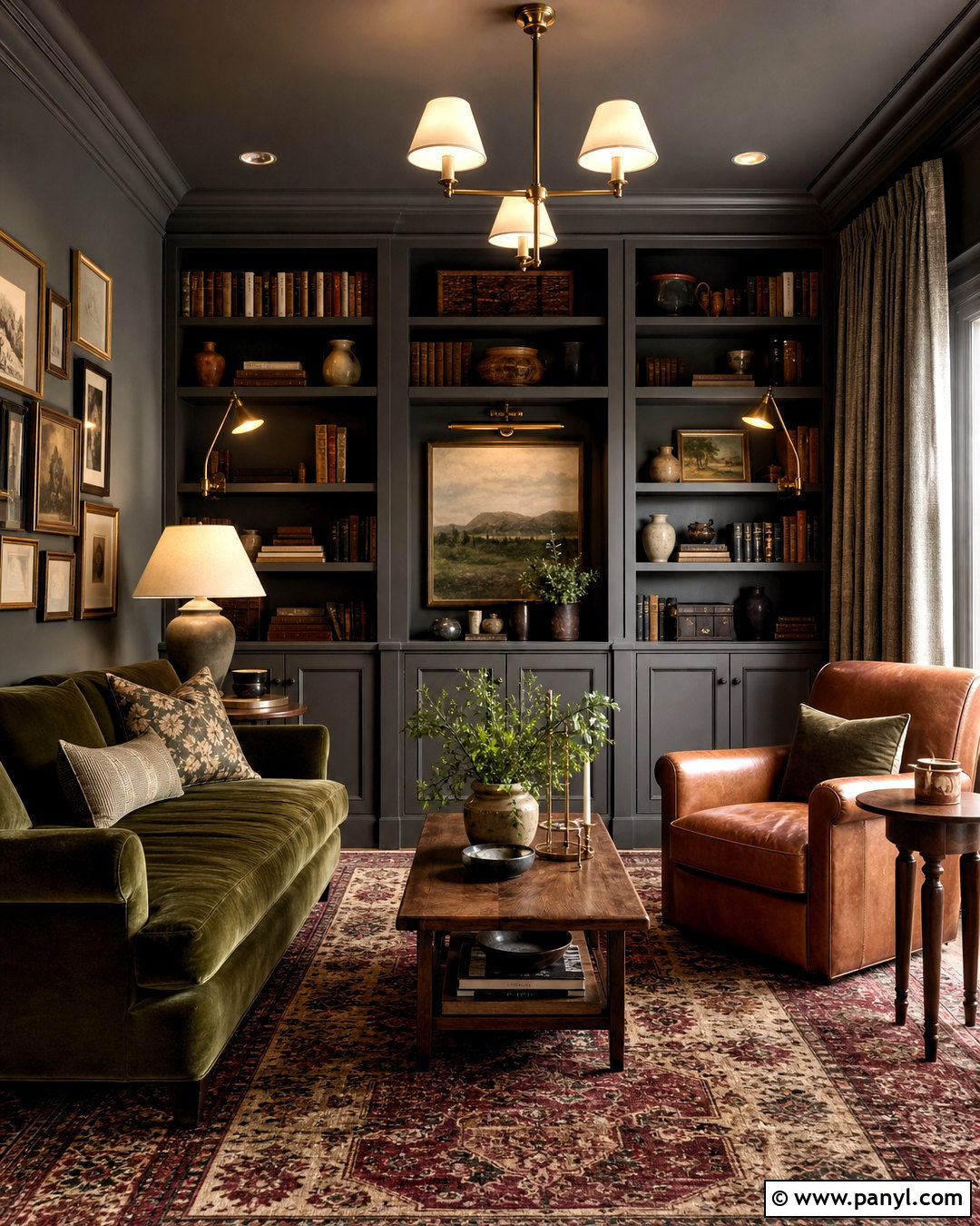 Warm Grey Color Drenched Reading Room - 20 warm grey walls