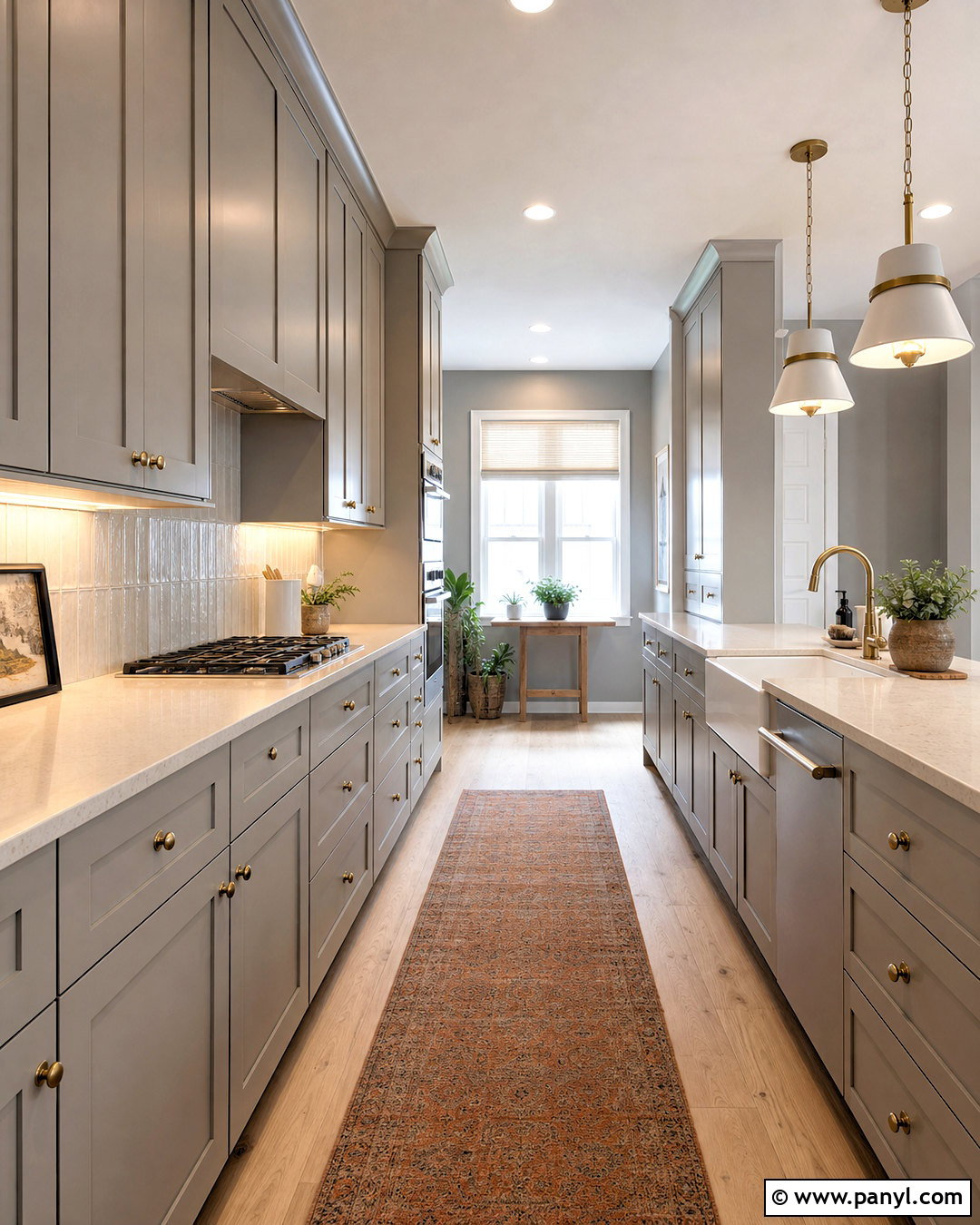 Warm Grey Galley Kitchen - 20 warm grey kitchen ideas
