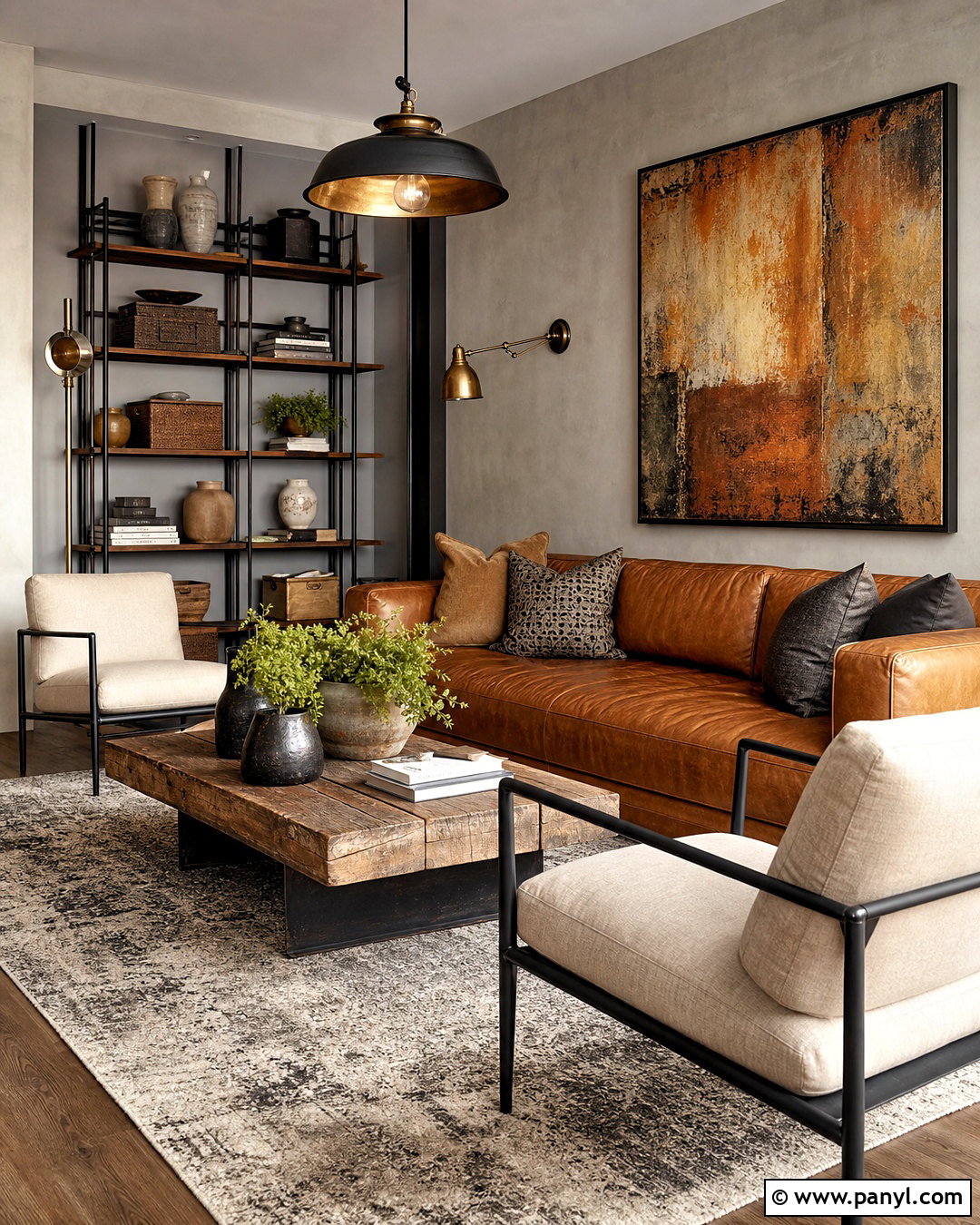 Warm Grey Industrial Living Room - 20 warm grey walls
